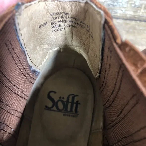 Sofft Chestnut Brown Leather Chelsea Ankle Booties - Picture 4 of 7